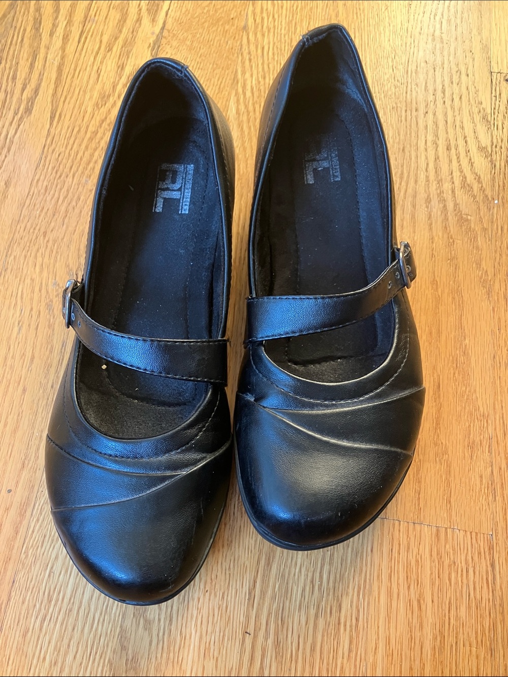 Classic Black Mary Jane Flats with Strap